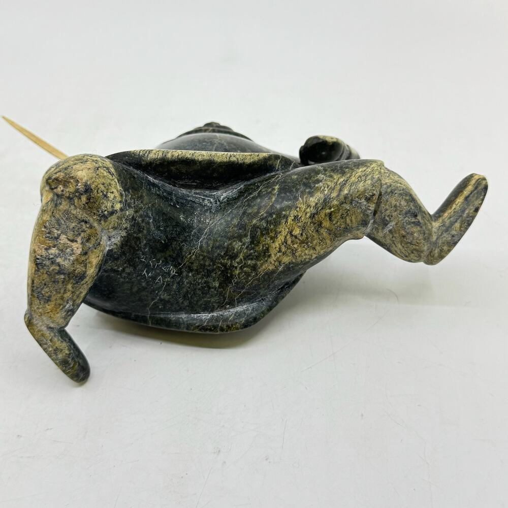Inuit Hand Carved Hunter Sculpture by NAPATCHIE ASHOONA - Picture 8 of 9